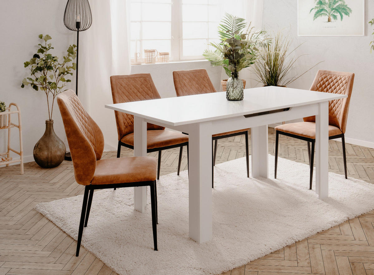 ESSTISCH weiß 125 - 165 cm, Küchentisch ausziehbar - Weiß, Holzwerkstoff (125/75/75cm) - Furn.Design