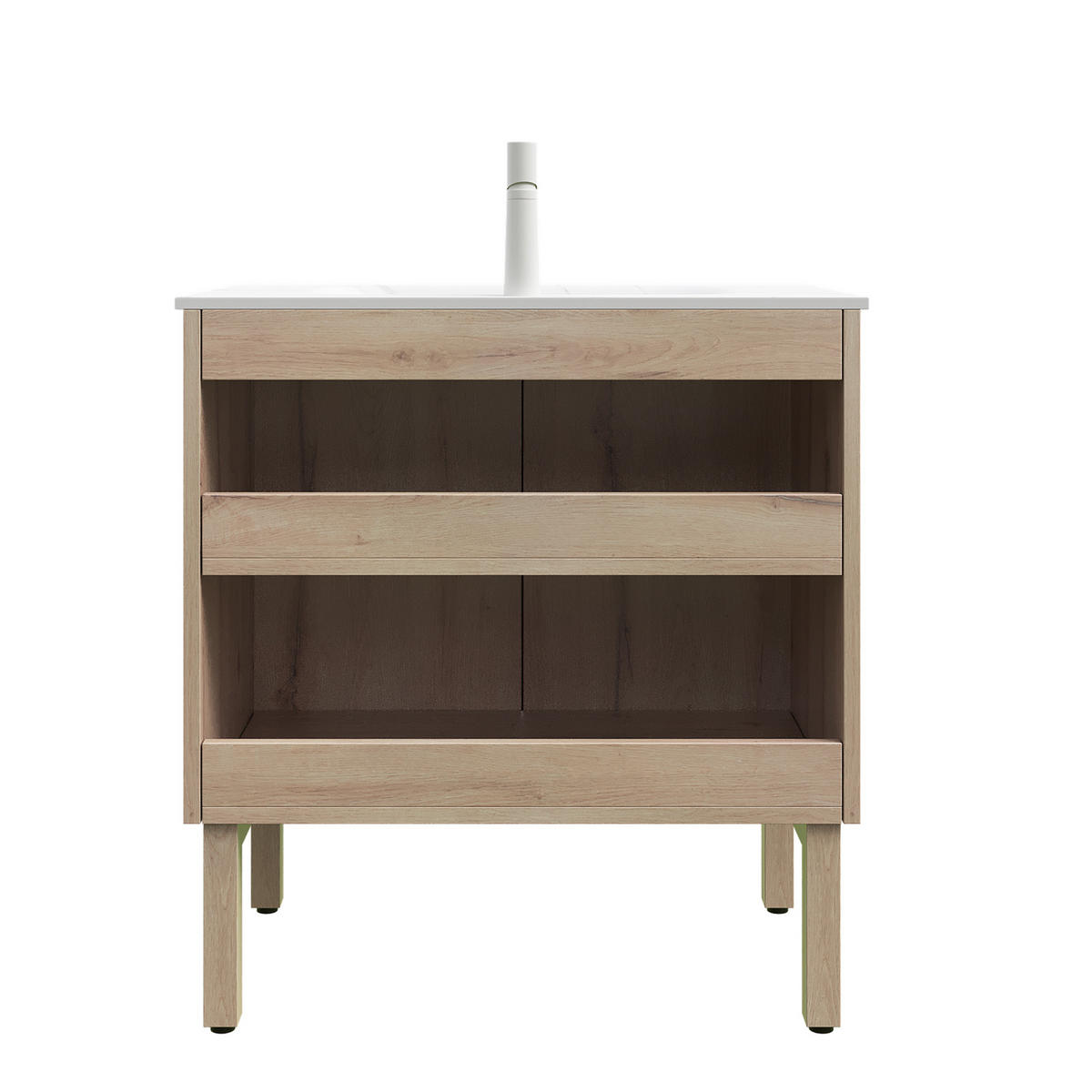 WASCHTISCH Eichefarben/Weiß 80.5/46.5/86.5 cm - Weiß, Holz (80.5/86.5/46.5cm) - PANGIVO