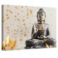 LEINWANDBILD Buddha Abstrakt Modern 120x80 - Multicolor, Holzwerkstoff (120/80cm) - Wallarena