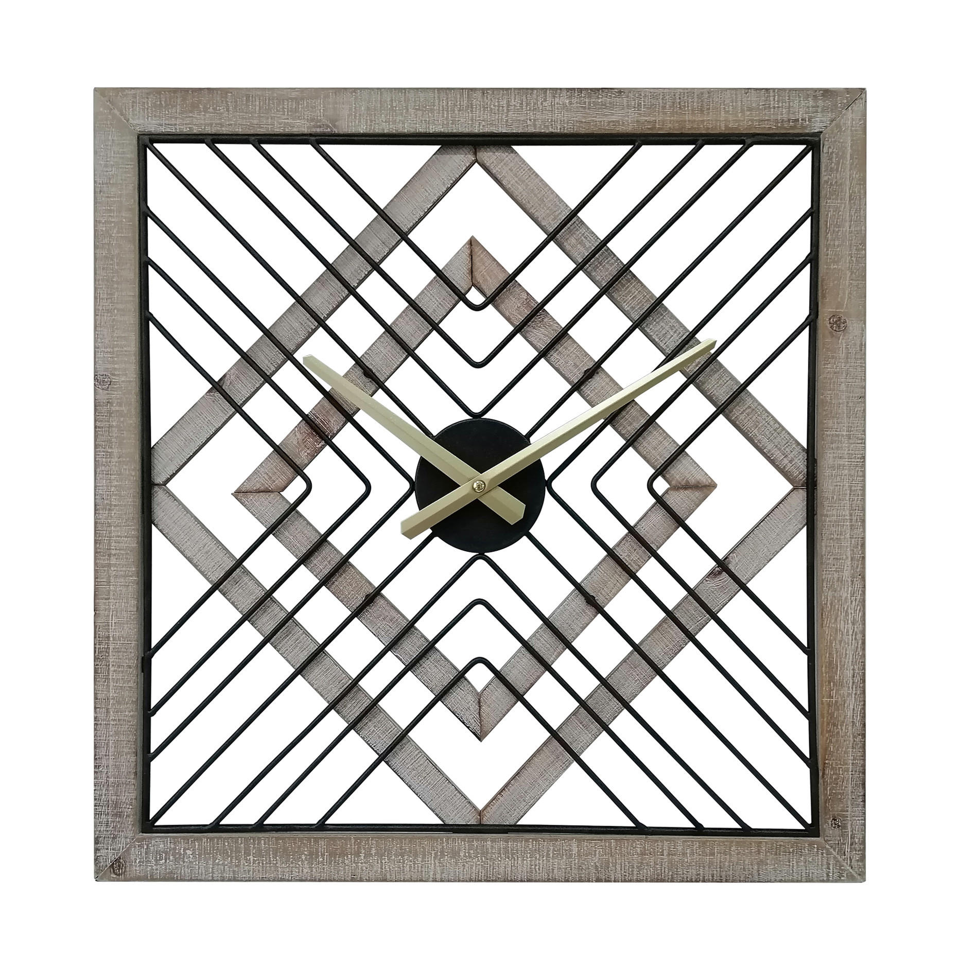 WANDUHR Schwarz 5/50/50 cm - Schwarz, Holzwerkstoff (5/50/50cm) - Mobili Rebecca