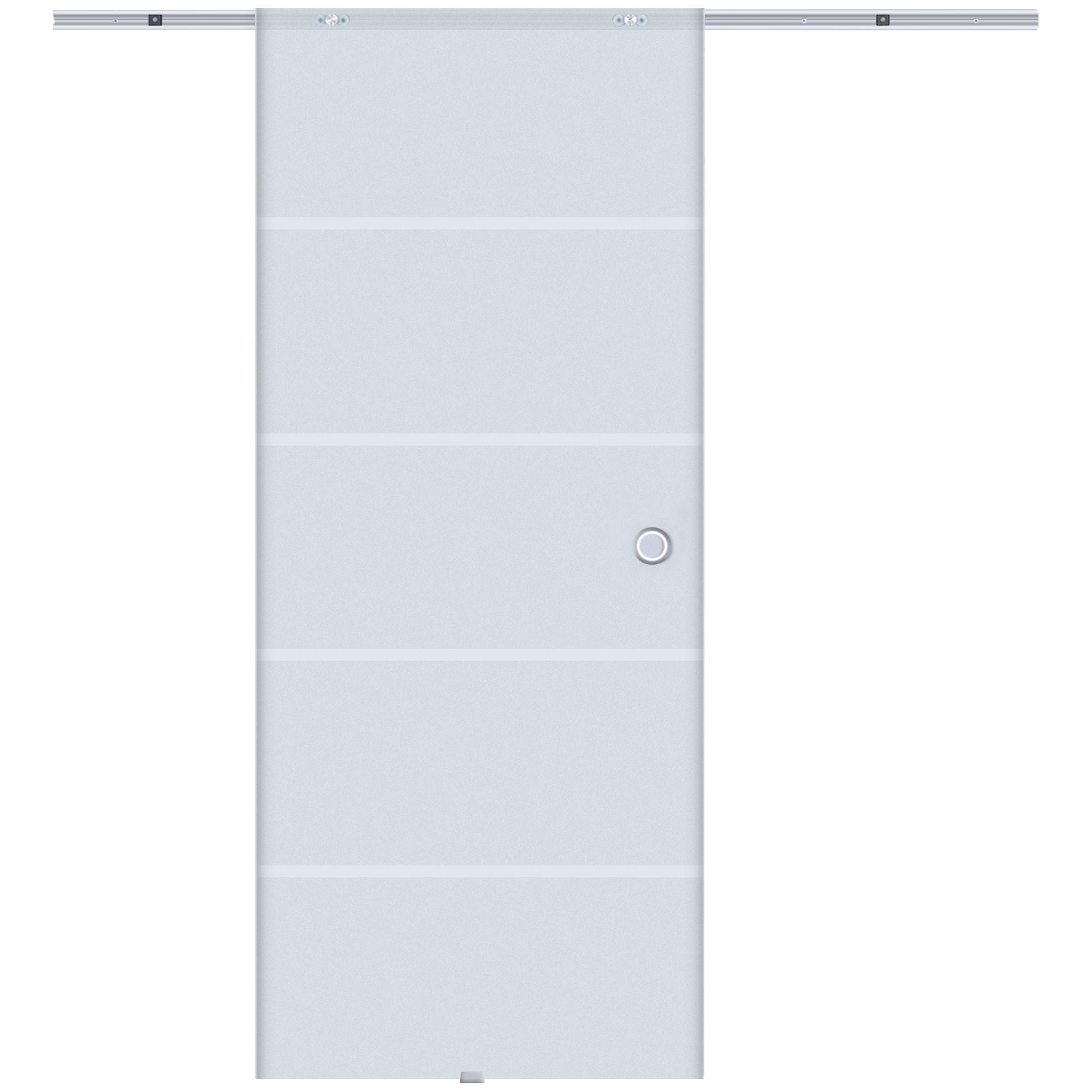 GLASSCHIEBETÜR Aluminium Sicherheitsglas Transparent - Transparent/Silberfarben, Glas/Metall (0.8/205/90cm) - HOMCOM
