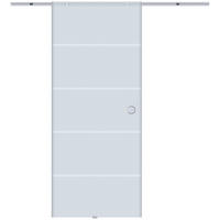GLASSCHIEBETÜR Aluminium Sicherheitsglas Transparent - Transparent/Silberfarben, Glas/Metall (0.8/205/90cm) - HOMCOM