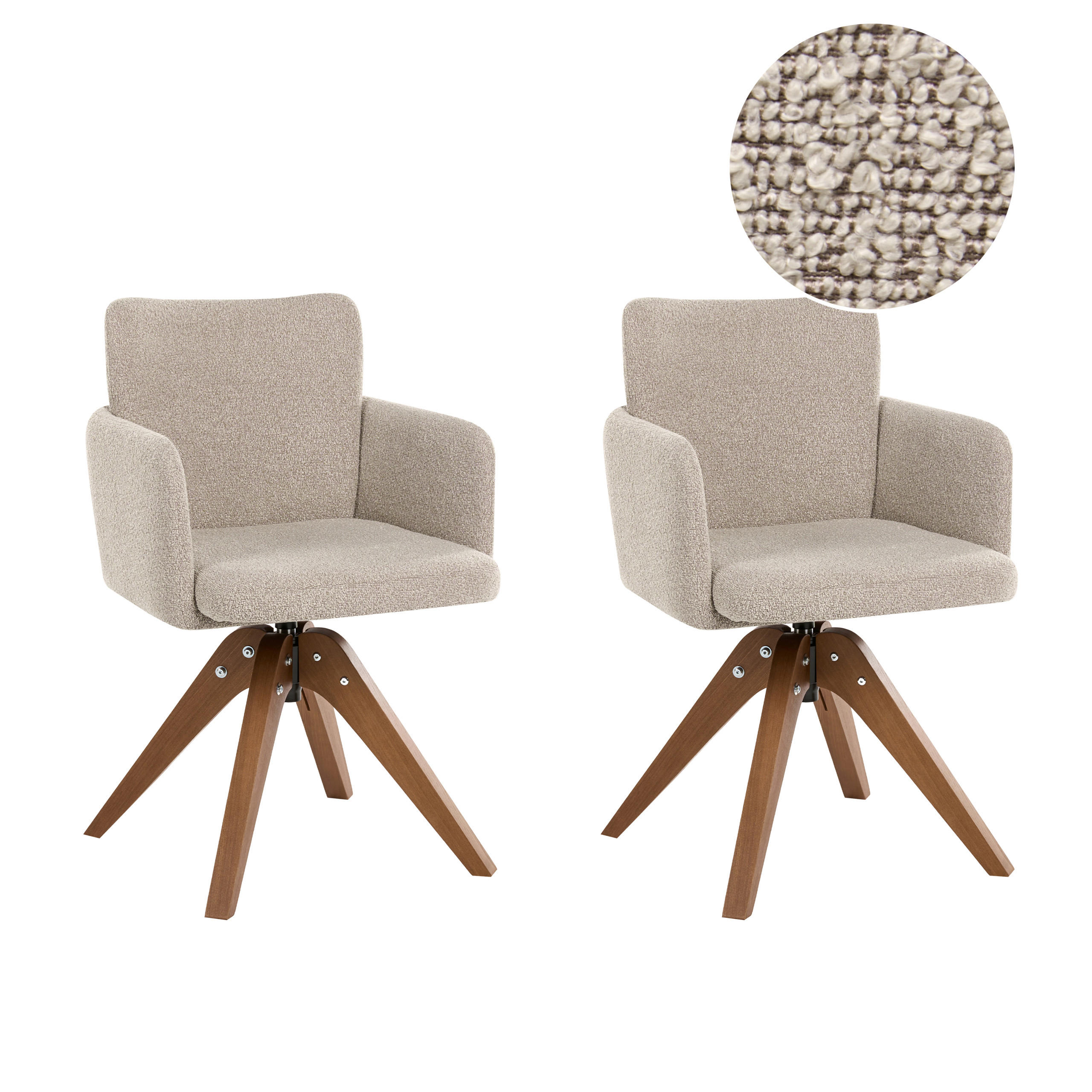 Beliani Esszimmerstuhl Beige, Braun 64x80x64 cm
