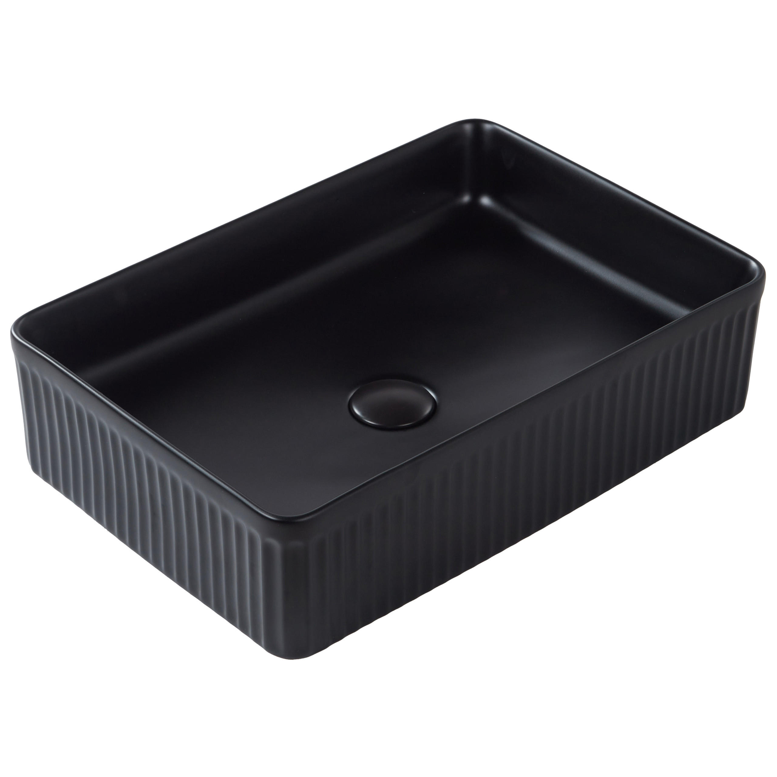 UMYVADLO NA DESKU Černé 50/34 cm Keramika Geldo - černá, keramika (50/13/34cm) - Beliani