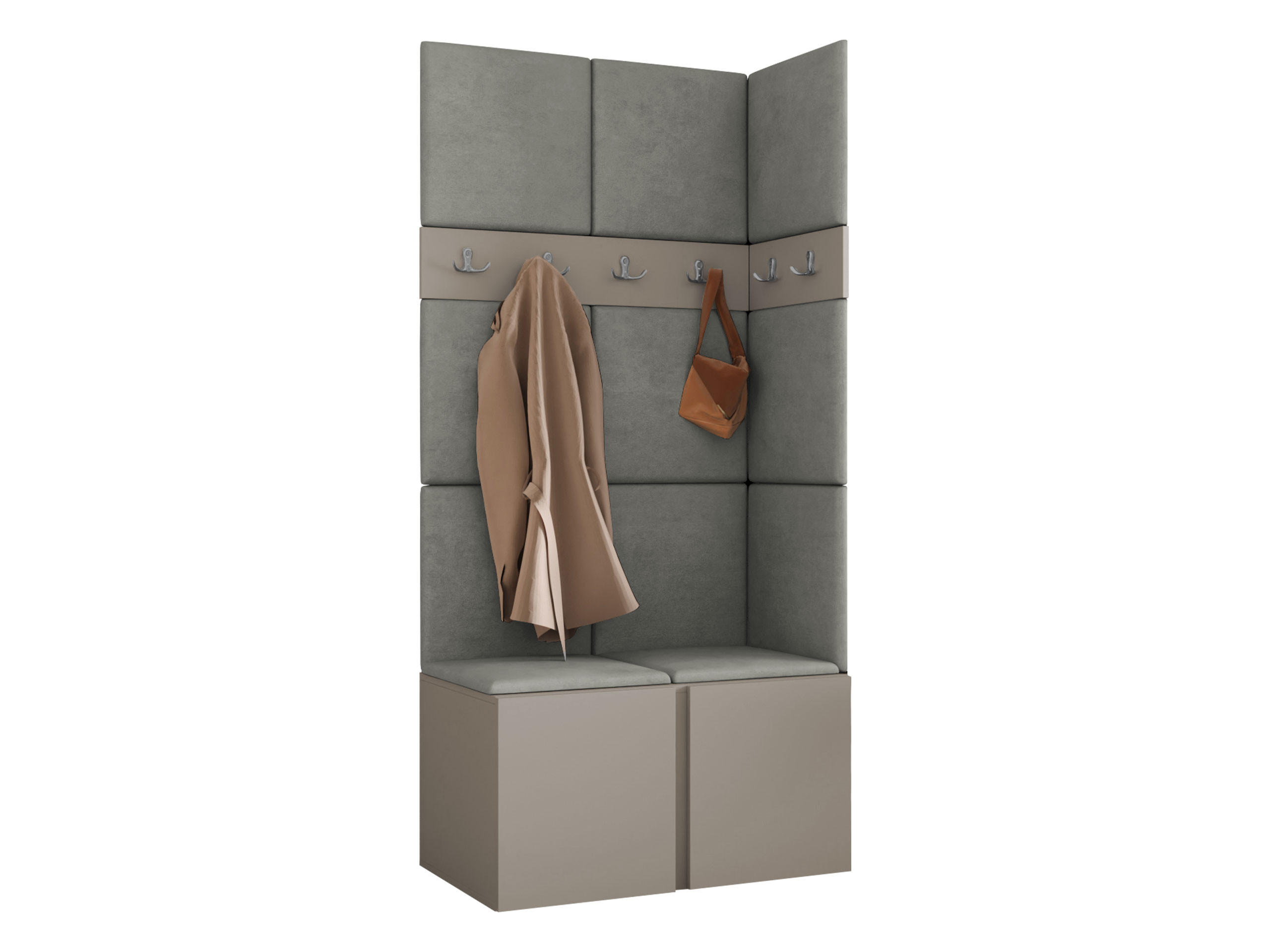 MOBILIER PENTRU HOL Orion I - cașmir/gri, material plastic/compozit lemnos (84/186/46cm) - MIRJAN24