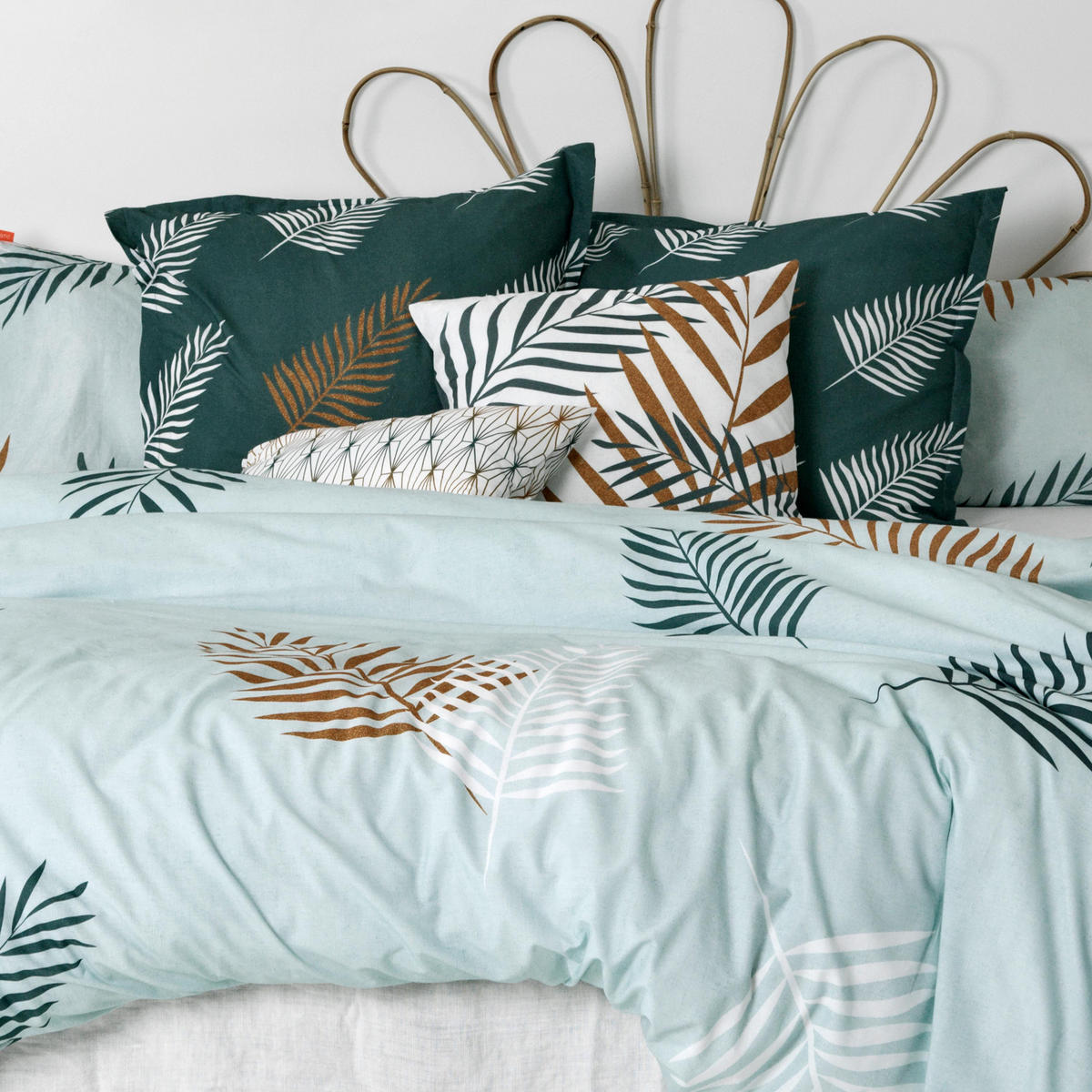 BETTBEZUG foliage mint 200x200 cm (komfortgrösse) mehrfarbig - Multicolor, Textil (200/200cm) - Happy Friday