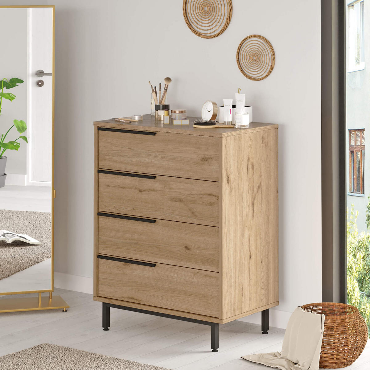 KOMMODE 75/44,5/95 cm - Braun, Holz (75/95/44.5cm) - Mobili Rebecca