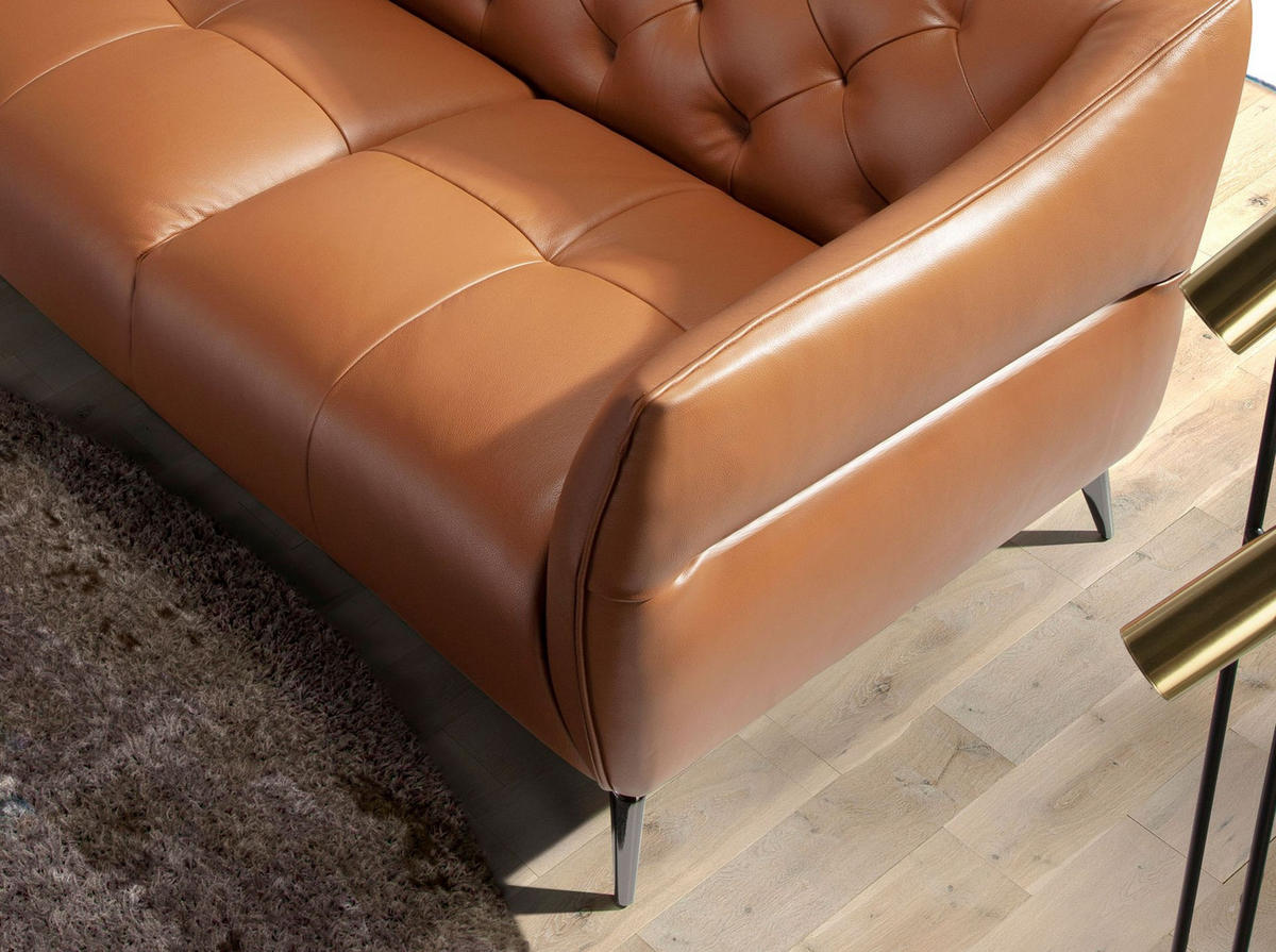 CHESTERFIELD-SOFA Chester 2-Sitzer Sofa aus braunem Leder 171/95/77 cm - Dunkelgrau/Braun, Leder (171/77/95cm) - ANGEL CERDA