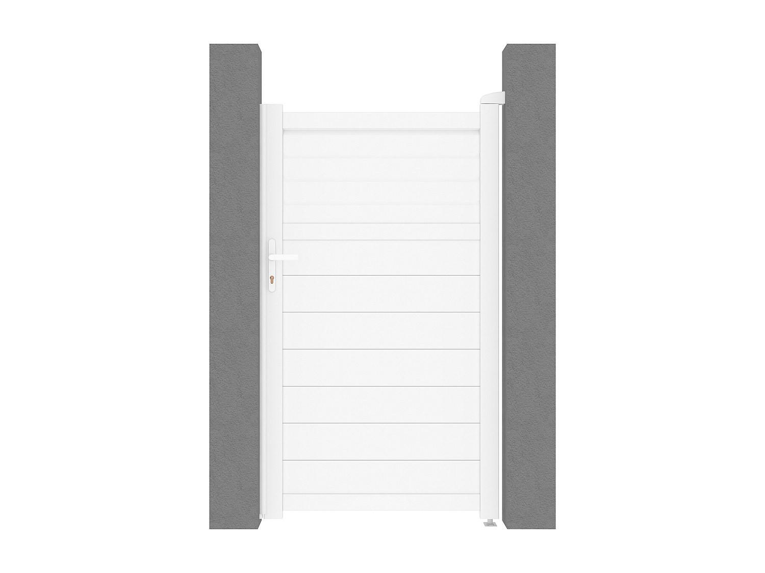 EINGANGSTOR - 100cm x 4.6cm - Aluminium - weiß - VIAZO - Weiß, Metall (100/176cm) - Vente-Unique