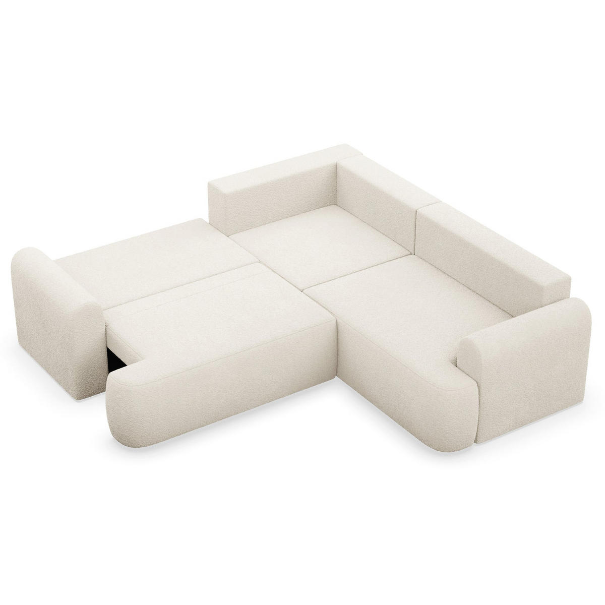 ROHOVÁ POHOVKA Kaveo Šedá látka univerzální s rohovým dílem s úložným prostorem - černá/ecru, textil/plast (245/245cm) - Selsey