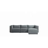 ECKSOFA Nevio - Blaugrau, Holzwerkstoff/Textil (290/185cm) - Fun Möbel