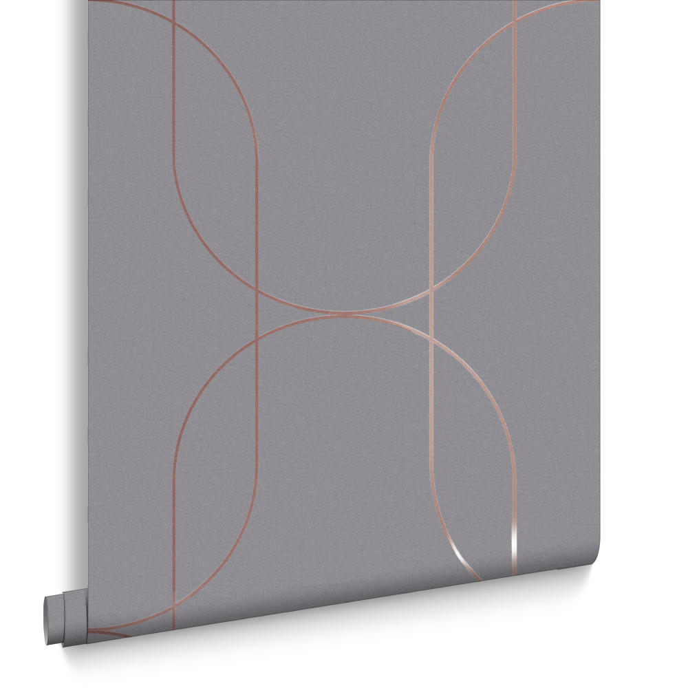 VLIESTAPETE - Palais Grau & Rose Gold - Goldfarben/Grau, Papier/Kunststoff (53/1000cm) - Graham & Brown