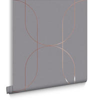 VLIESTAPETE - Palais Grau & Rose Gold - Goldfarben/Grau, Papier/Kunststoff (53/1000cm) - Graham & Brown