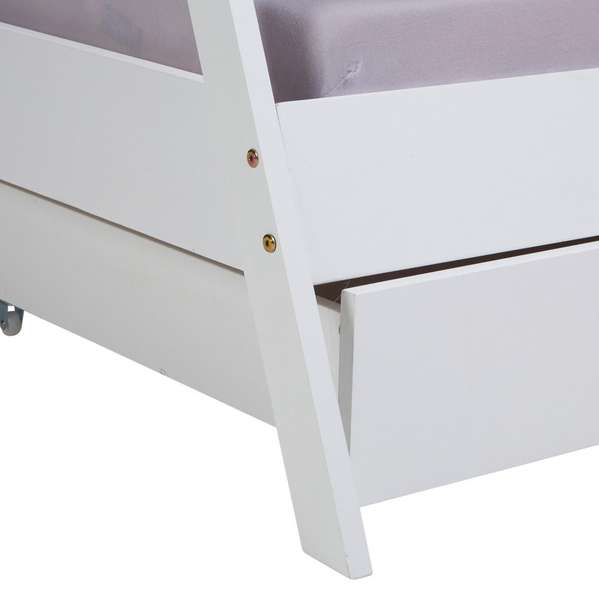 KINDERBETT mit Stauraum 90/200 cm weiß - Weiß, Holz (208/153/121cm) - Homestyle4u