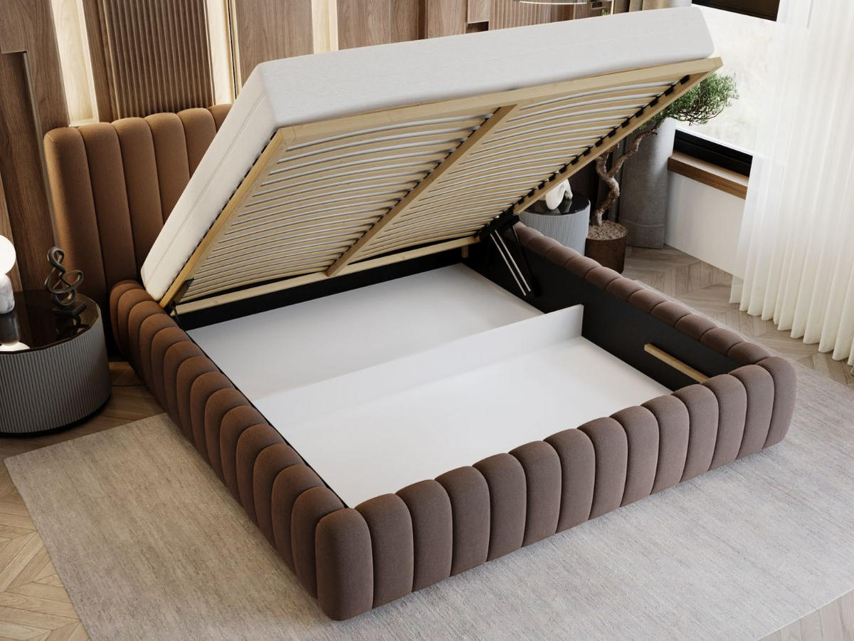 POLSTERBETT Bliss 160x200 Braun - Braun, Textil (160/200cm) - Graingold