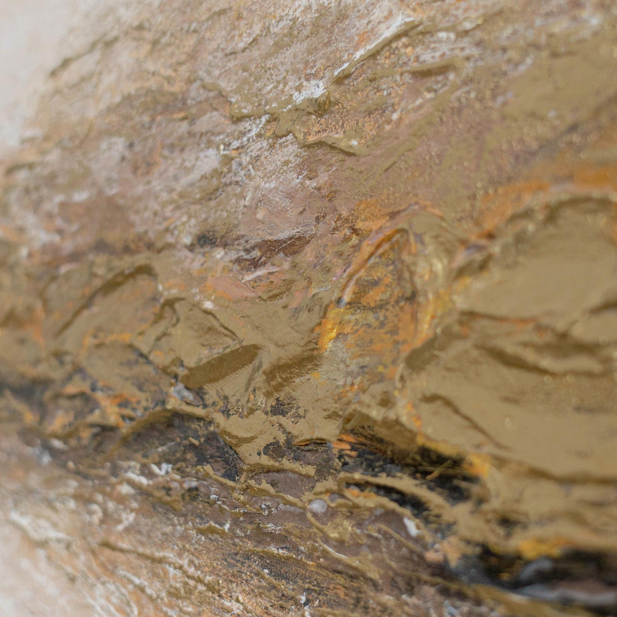 GEMÄLDE Goldene Ader Schattenfugenrahmen Eichefarben 70x50 cm - Eichefarben, Holz (70/50cm) - YS-art gallery
