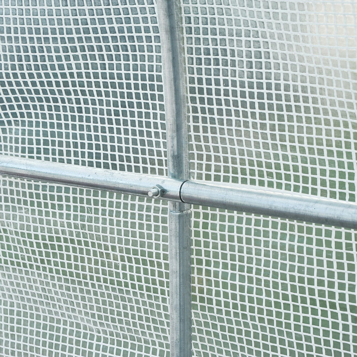 GEWÄCHSHAUS aus Kunststoff 245x200x200 cm in Weiß mit 6 Seitenfenstern - Weiß, Kunststoff (200/200/245cm) - Modfu