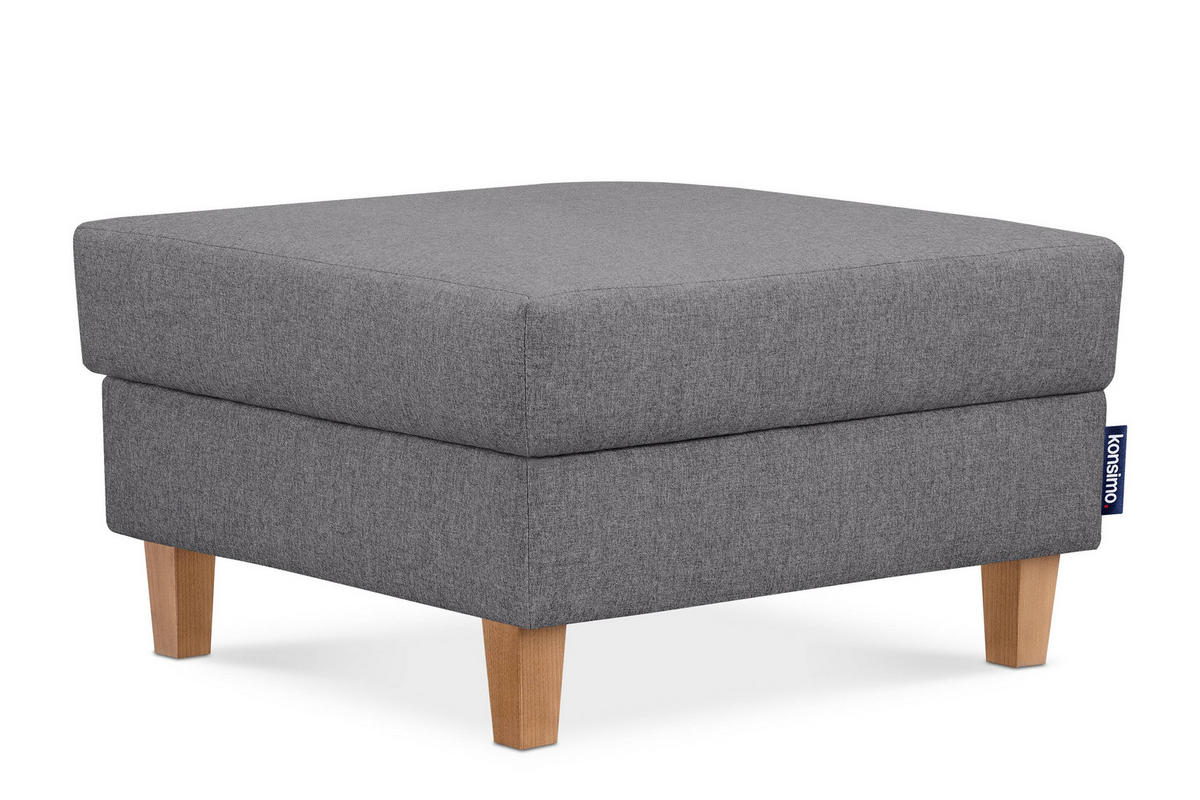 SITZHOCKER ERISO Polsterhocker aufklappbarer, Strukturstoff, dunkelgrau - Dunkelgrau/Braun, Textil (71/43/71cm) - KONSIMO®