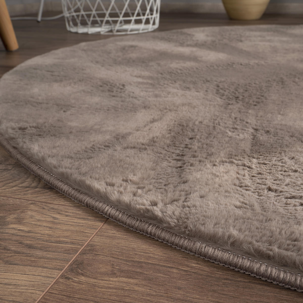 HOCHFLORTEPPICH 100/100 cm Soft 380 - Taupe, Textil (100/100cm) - Paco Home