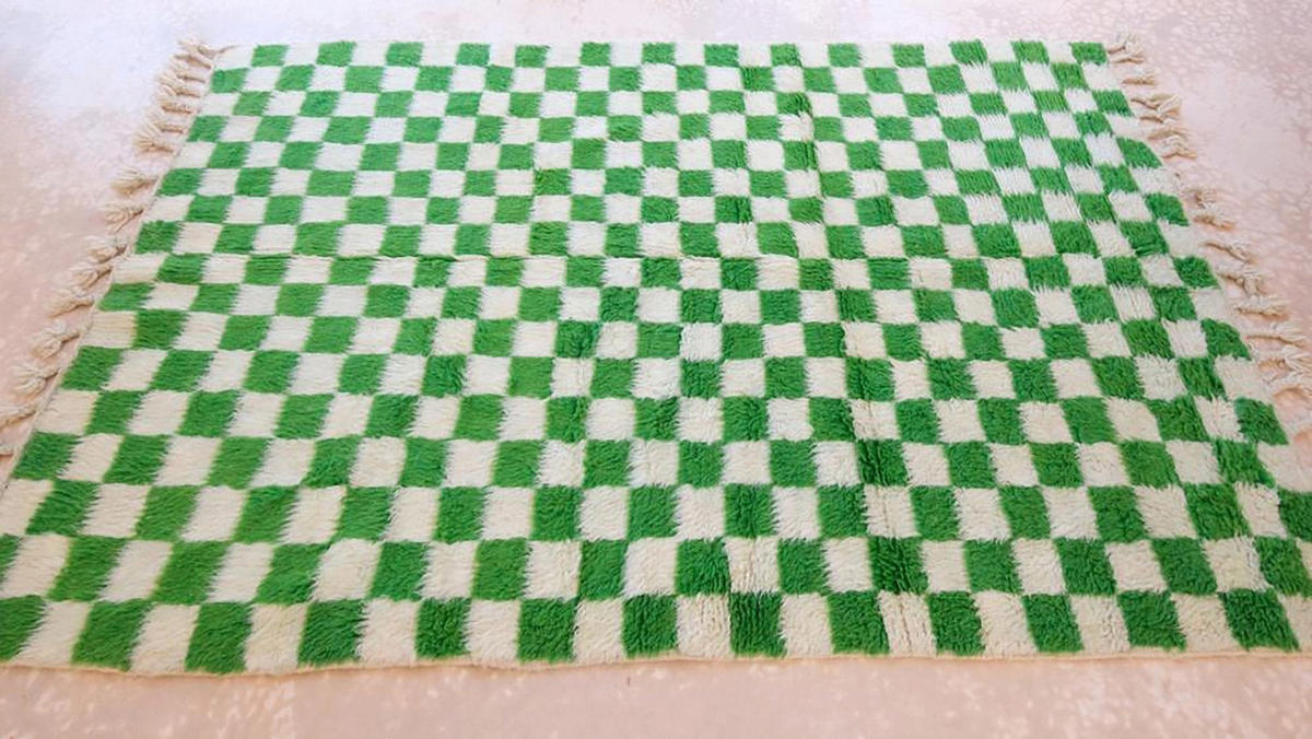 BERBERTEPPICH aus reiner Wolle 161x 241 cm - Grün, Naturmaterialien (161/241cm) - AFK Living