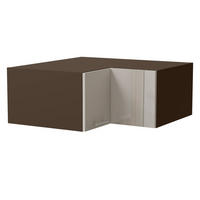 ECKAUFSATZSCHRANK Brerra W14/90/36 Lava / RAL 9001 creme Hochglanz 90 / 90 / 36cm - Dunkelgrau/Creme, Holz/Holzwerkstoff (90/36/90cm) - Feldmann-Wohnen