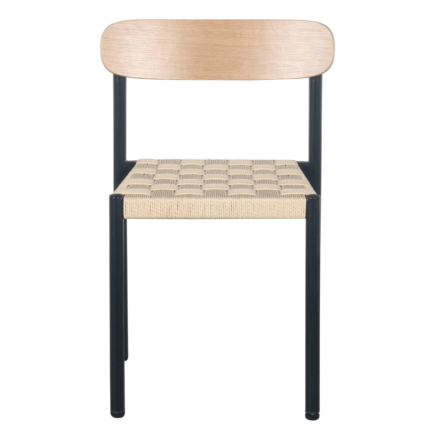 ESSZIMMERSTUHL mit Seilgeflecht Humalpa Eiche / Natur - Beige/Schwarz, Metall (51/78/42cm) - Selsey