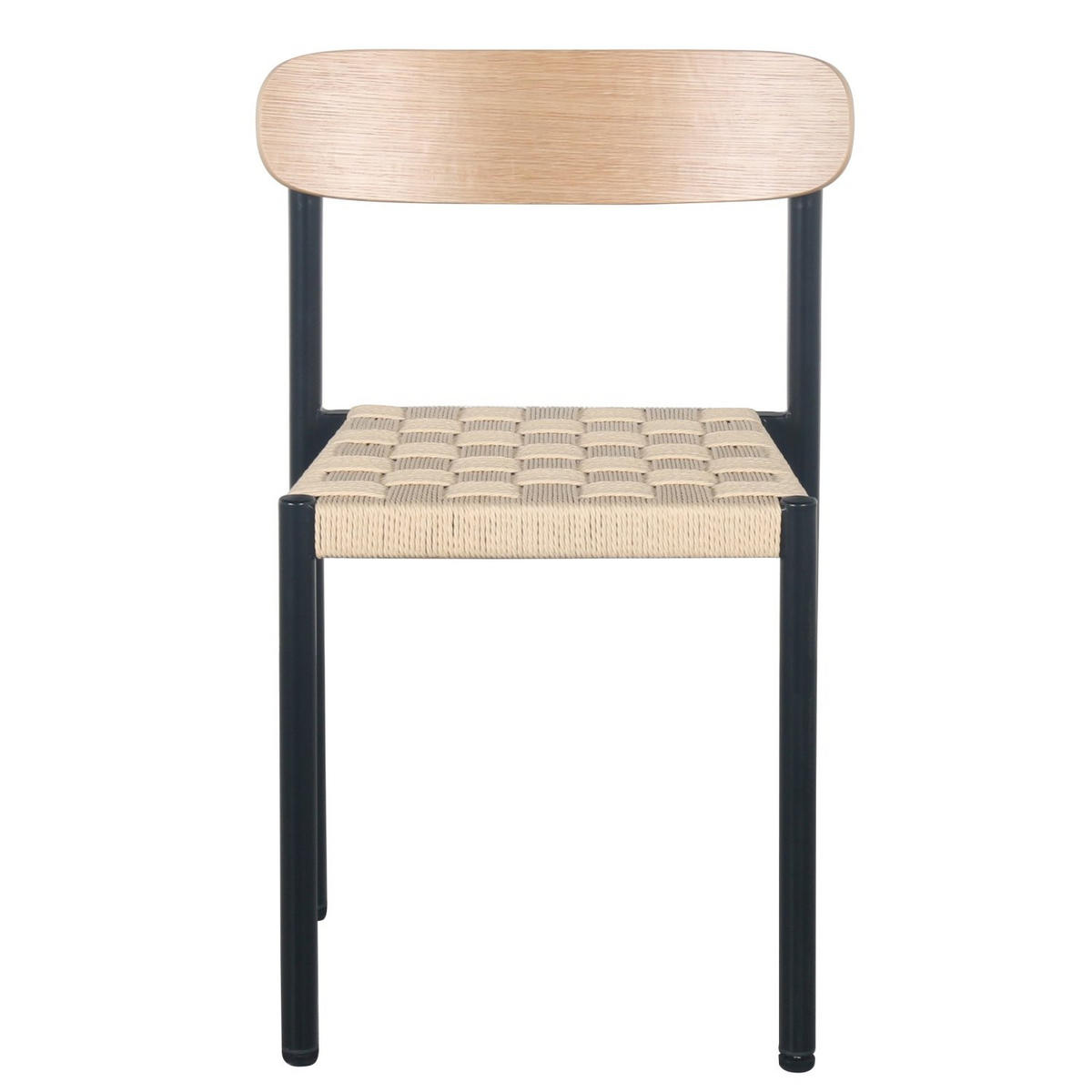 ESSZIMMERSTUHL mit Seilgeflecht Humalpa Eiche / Natur - Beige/Schwarz, Metall (51/78/42cm) - Selsey