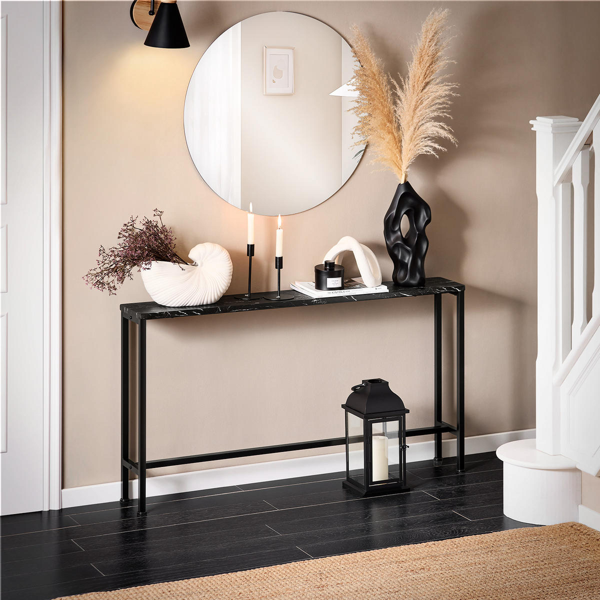 KONSOLENTISCH Schwarz - Schwarz, Holzwerkstoff/Metall (20/120/65cm) - SoBuy