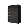SCHIEBETÜRENSCHRANK Lungo IV - Goldfarben/Schwarz, Holzwerkstoff/Metall (120/200/58cm) - MIRJAN24