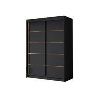 SCHIEBETÜRENSCHRANK Lungo IV - Goldfarben/Schwarz, Holzwerkstoff/Metall (120/200/58cm) - MIRJAN24