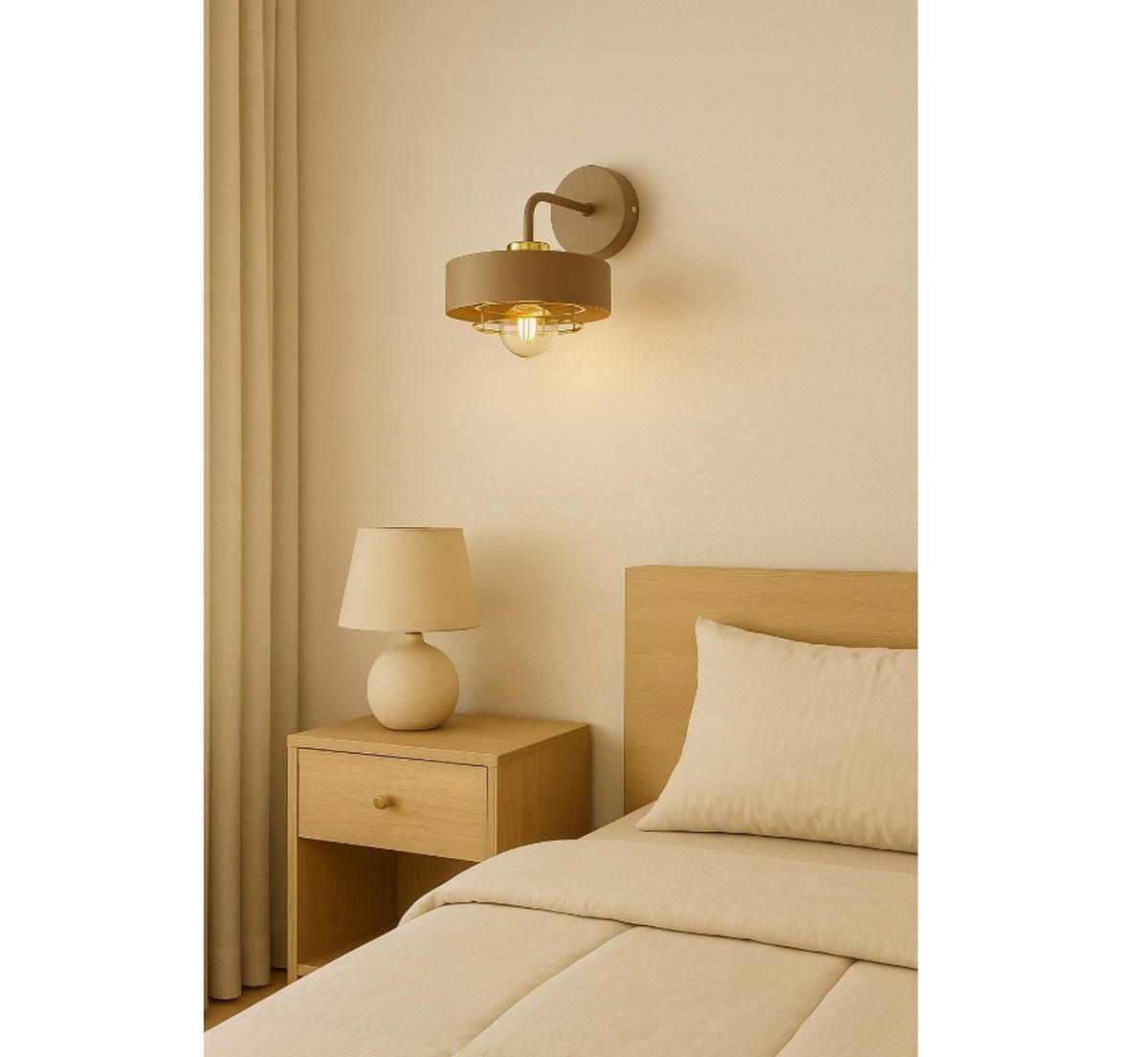 WANDLEUCHTE ECRU - Beige, Metall (22/23/20cm) - kiki design