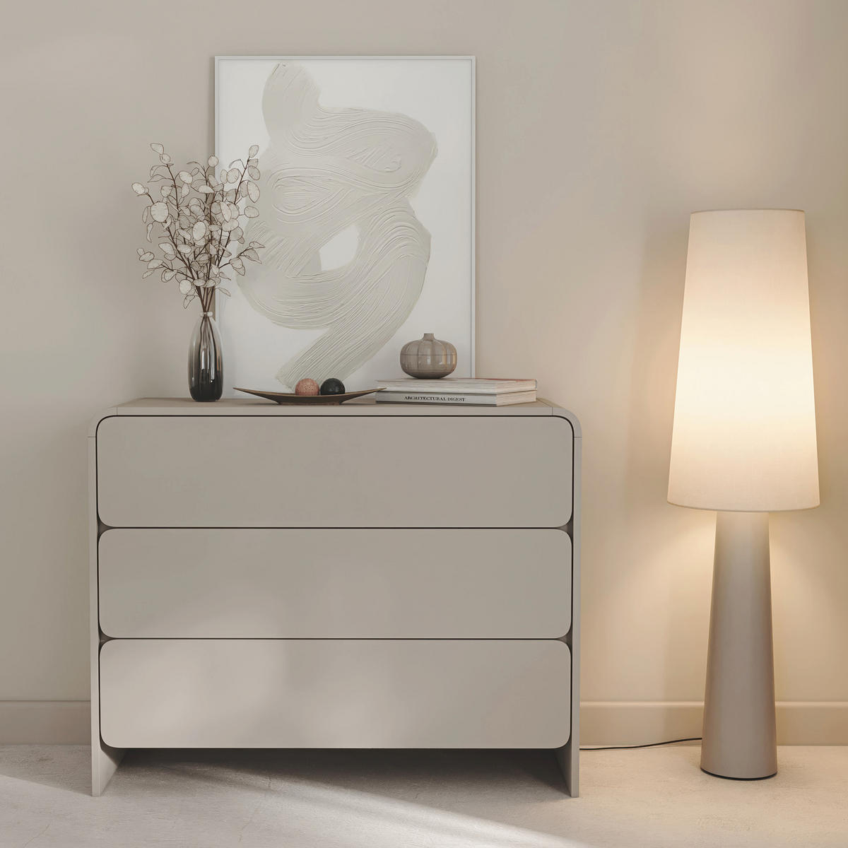 KOMODA Lummo Kašmírová 100 cm - kašmírová, kompozitní dřevo (100/80.5/39cm) - Selsey