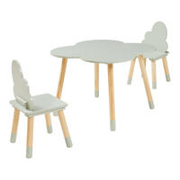 DĚTSKÁ SEDACÍ SOUPRAVA Epim - mátově zelená, dřevo/kompozitní dřevo (60/44/60cm) - [en.casa]