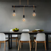 HÄNGELEUCHTE Holz Schwarz GREGOR - Schwarz, Holz (60/5/120cm) - Globo Lighting