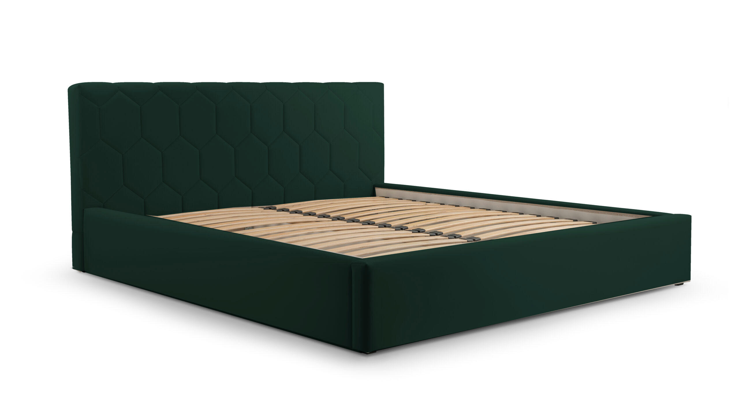 POLSTERBETT Bett 02 - 180x200 - Bottle Green - Dunkelgrün, Holz/Textil (180/200cm) - Möblo