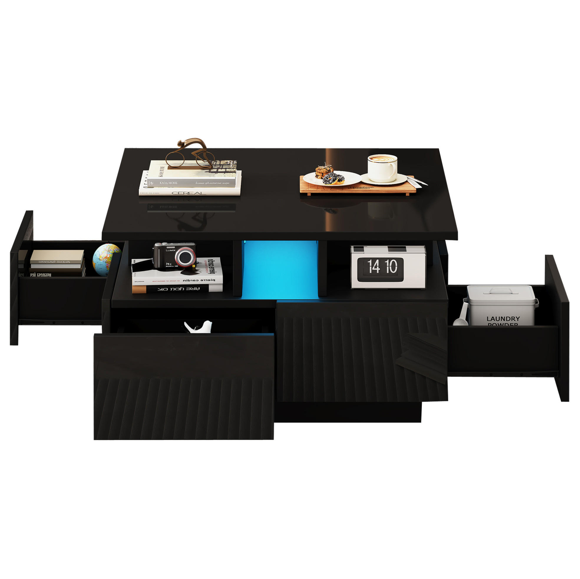 Ivmeu Couchtisch Schwarz 70x40x70 cm