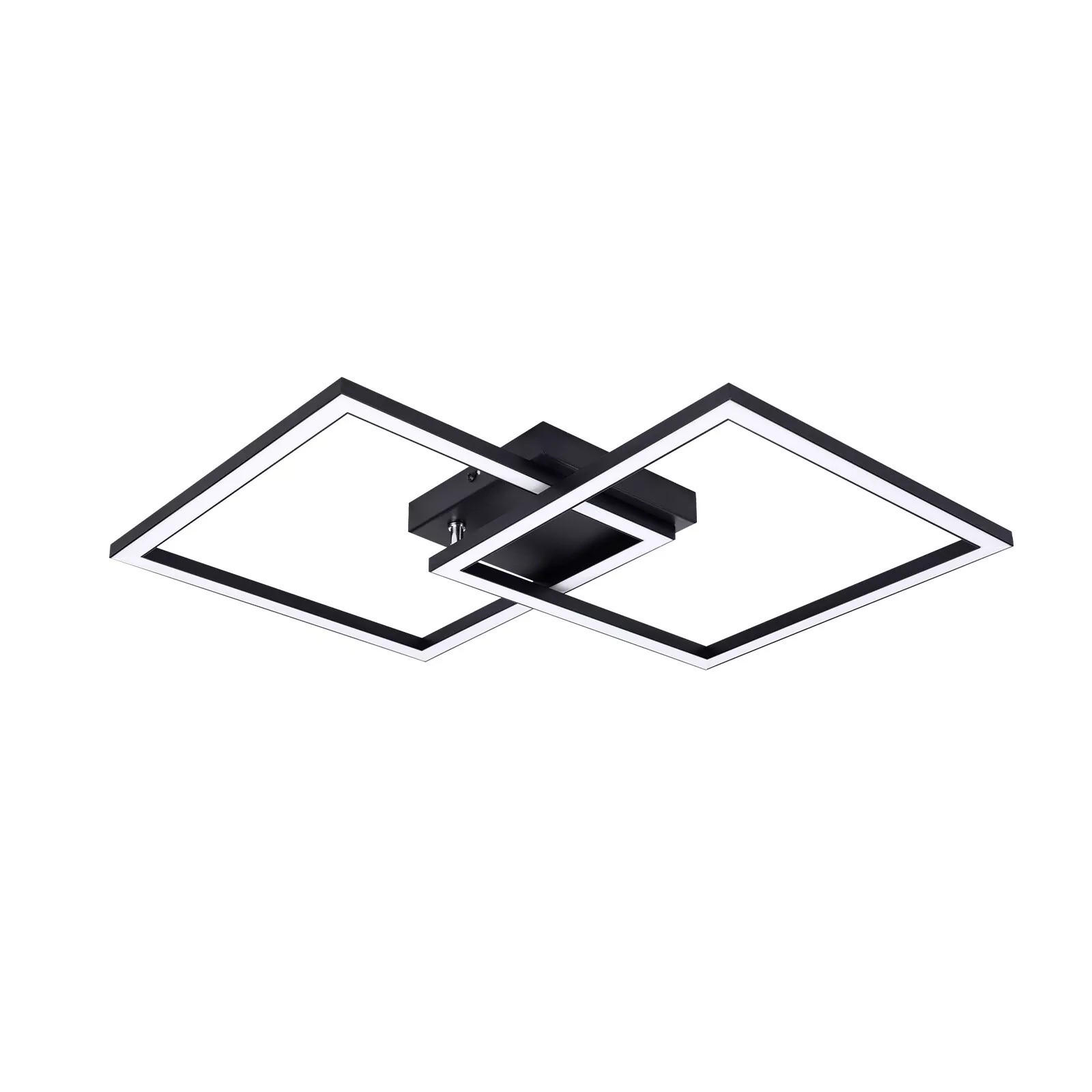 LED-DECKENLEUCHTE Mapes 46.1/46.1/5.8 cm - Schwarz, Metall (46.1/46.1/5.8cm) - Nettlife