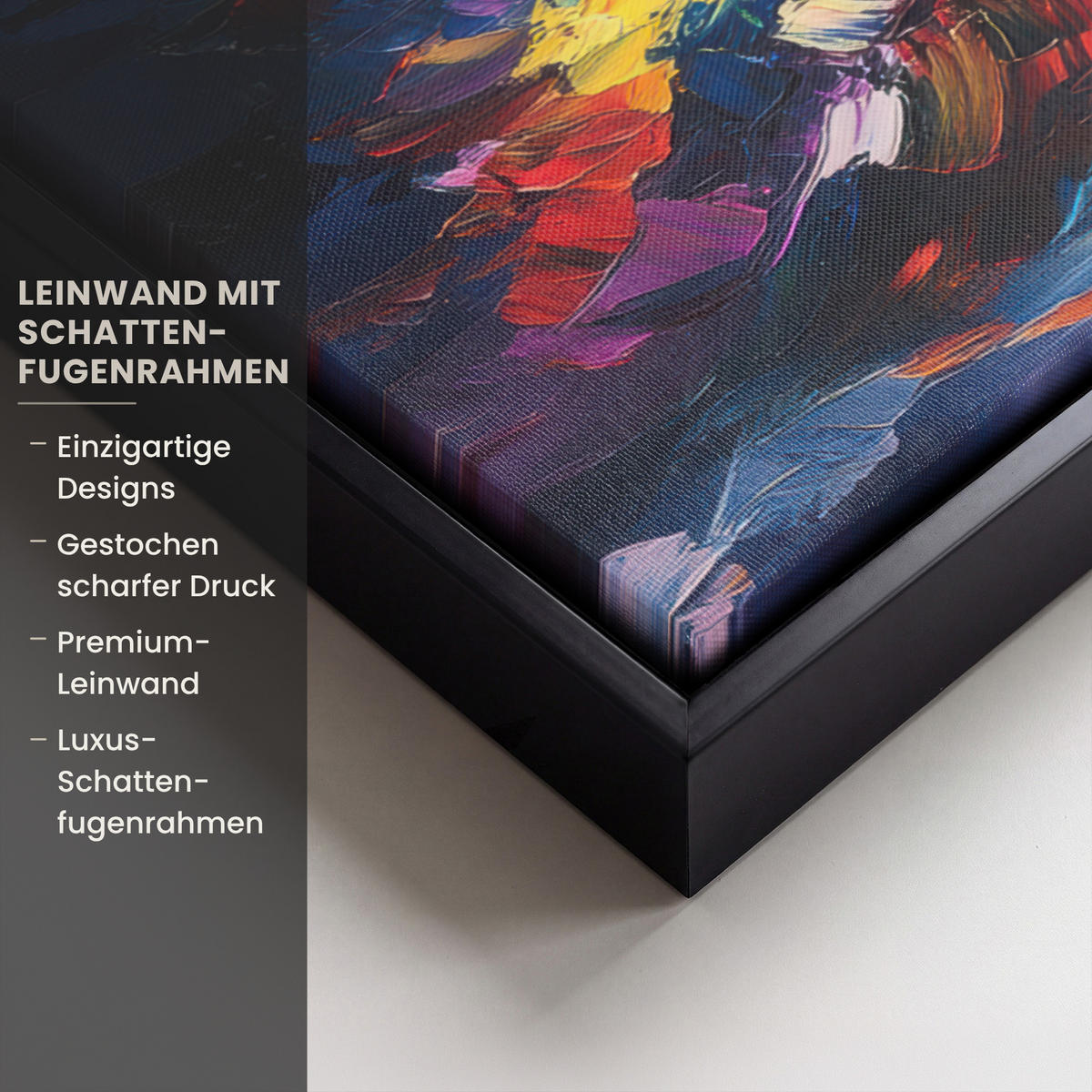 LEINWAND Bilder mit Rahmen - Weihnachtsbaum - Weihnachten - Abstrakt - Farbenfroh - 70x100 - Multicolor, Textil (70/100cm) - MuchoWow