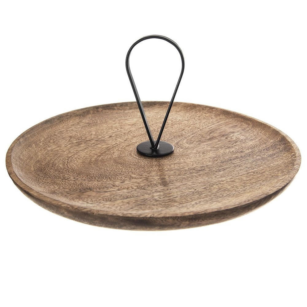 MANGO HOLZPLATTE 30,5 cm Natur / Schwarz - Naturfarben, Holz (30.5/14cm) - Orion 
