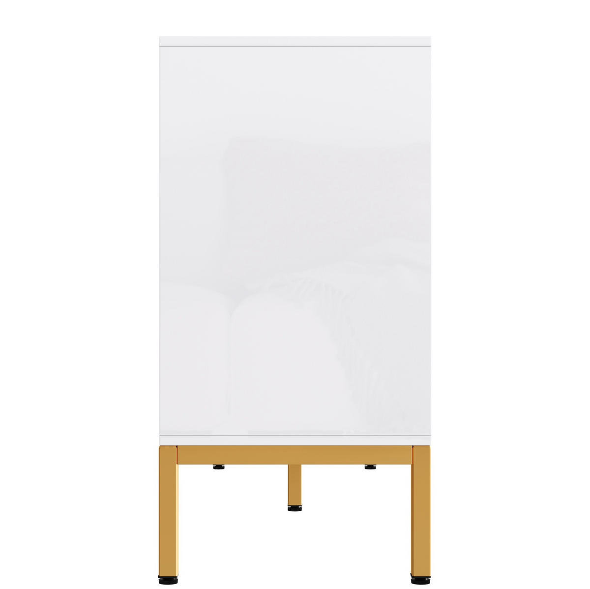 KOMMODE aus MDF&Spanplatte 140x40x80cm in Weiß mit Hochglanz - Weiß, Holzwerkstoff (140/80/40cm) - Modfu