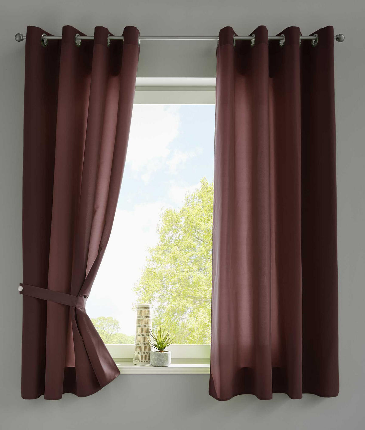 VORHANG 2ER SET BERLIN HxB 175x140cm Braun - Braun, Textil (140/175/175cm) - Gardinenbox