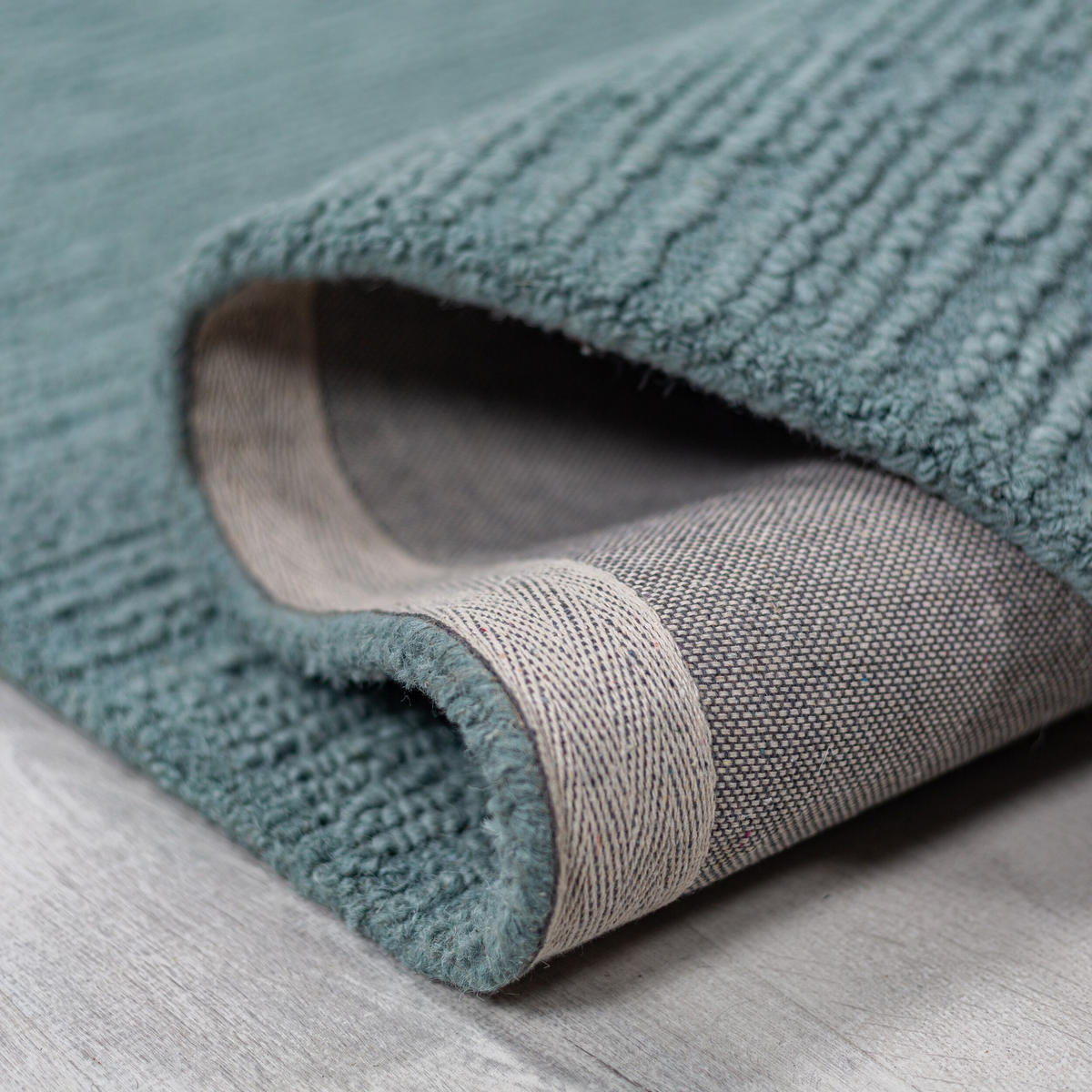 WOLLTEPPICH Boucle, Unifarben, Strapazierfähig, natürlich & pflegeleicht Türkis Rechteckig 120x170 - Blau, Textil (170/120cm) - KADIMA DESIGN