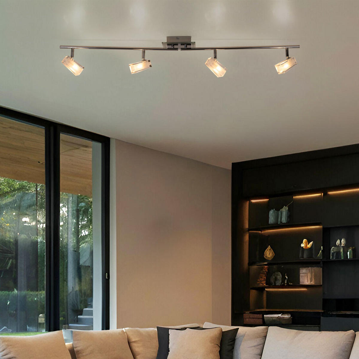 LED DECKENLEUCHTE Frost Silber Metall Glas - Silberfarben, Glas (110/15/18cm)