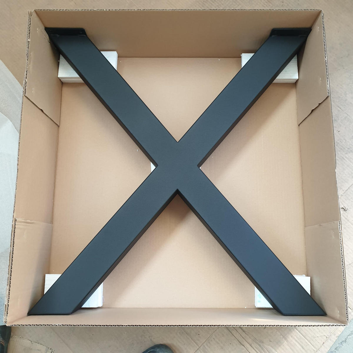 TISCHBEINE Loft 55 × 45 cm Schwarz - Schwarz, Metall (55/45/55cm) - Design Möbel