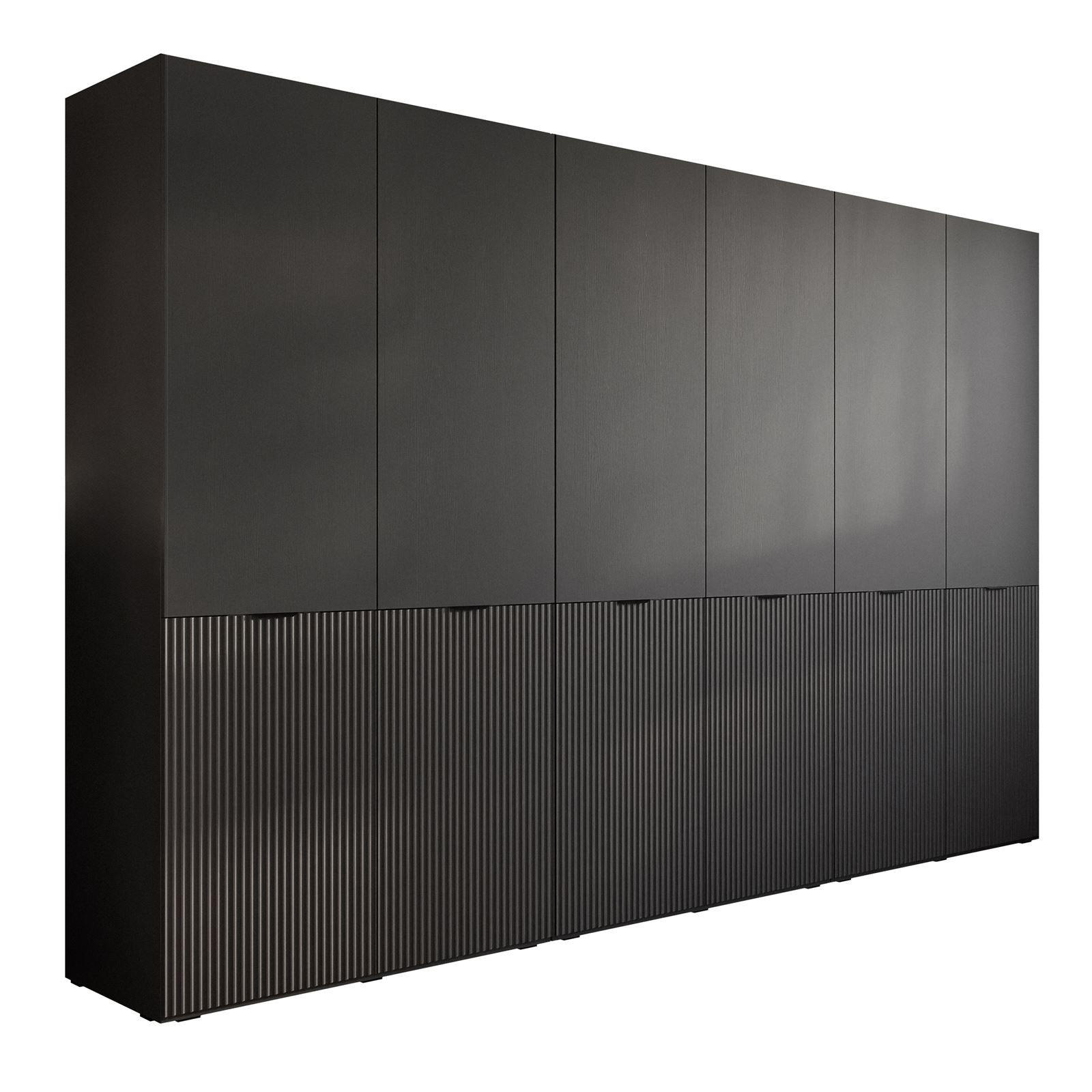 Lookway Kleiderschrank Schwarz 303x200x49 cm