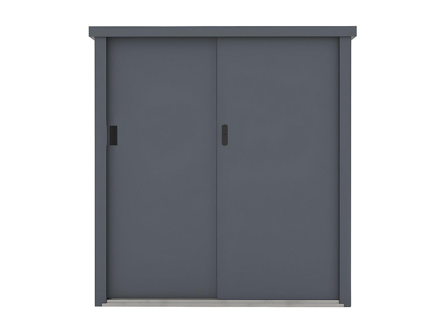 GARTENSCHRANK - 125 cmcm x 80 cmcm - Metall - Anthrazitgrau - REIVAX - Anthrazit, Metall (125/131/80cm) - Vente-Unique