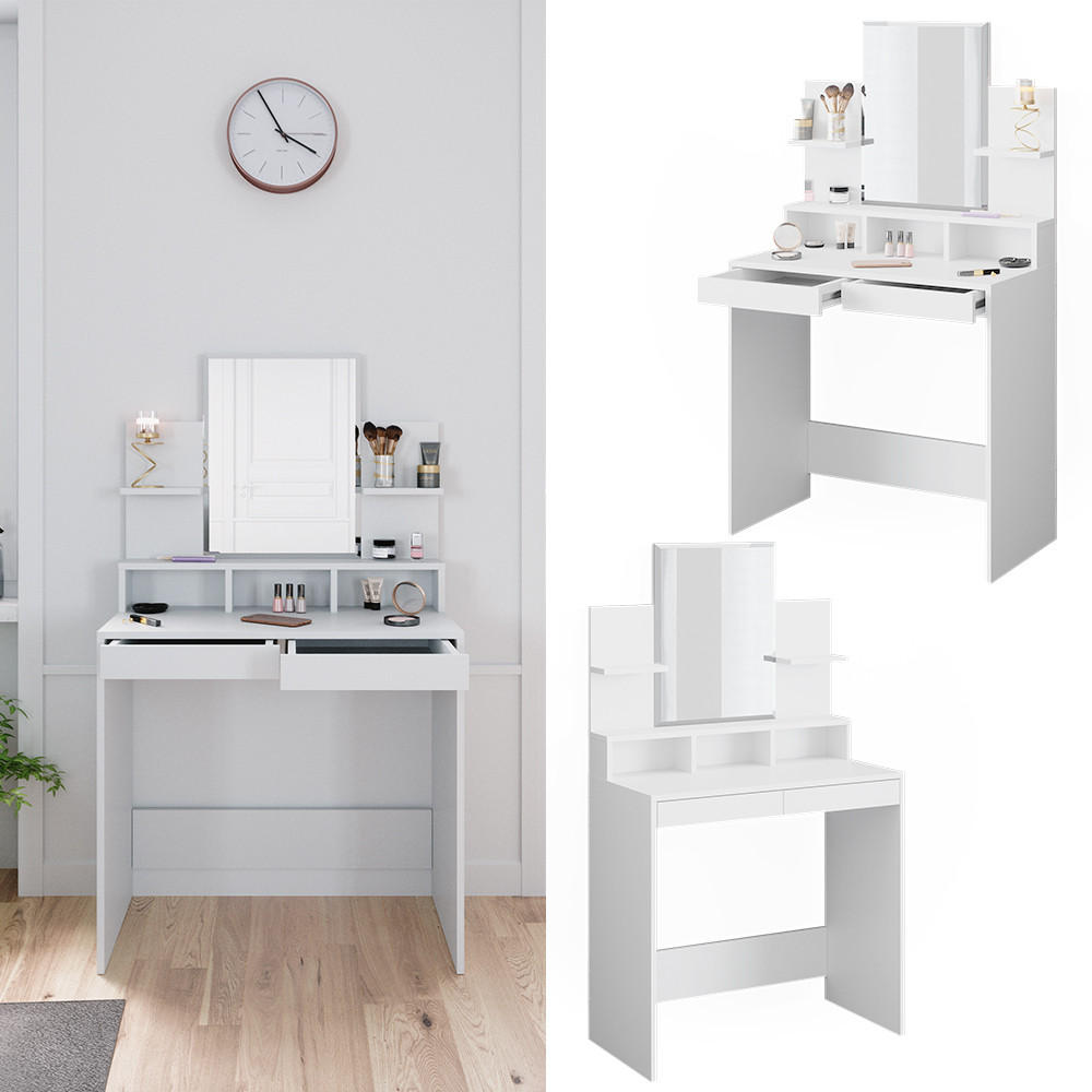 SCHMINKTISCH Ania Weiß 80 cm - Weiß, Holzwerkstoff (80/139.6/40cm) - Vicco