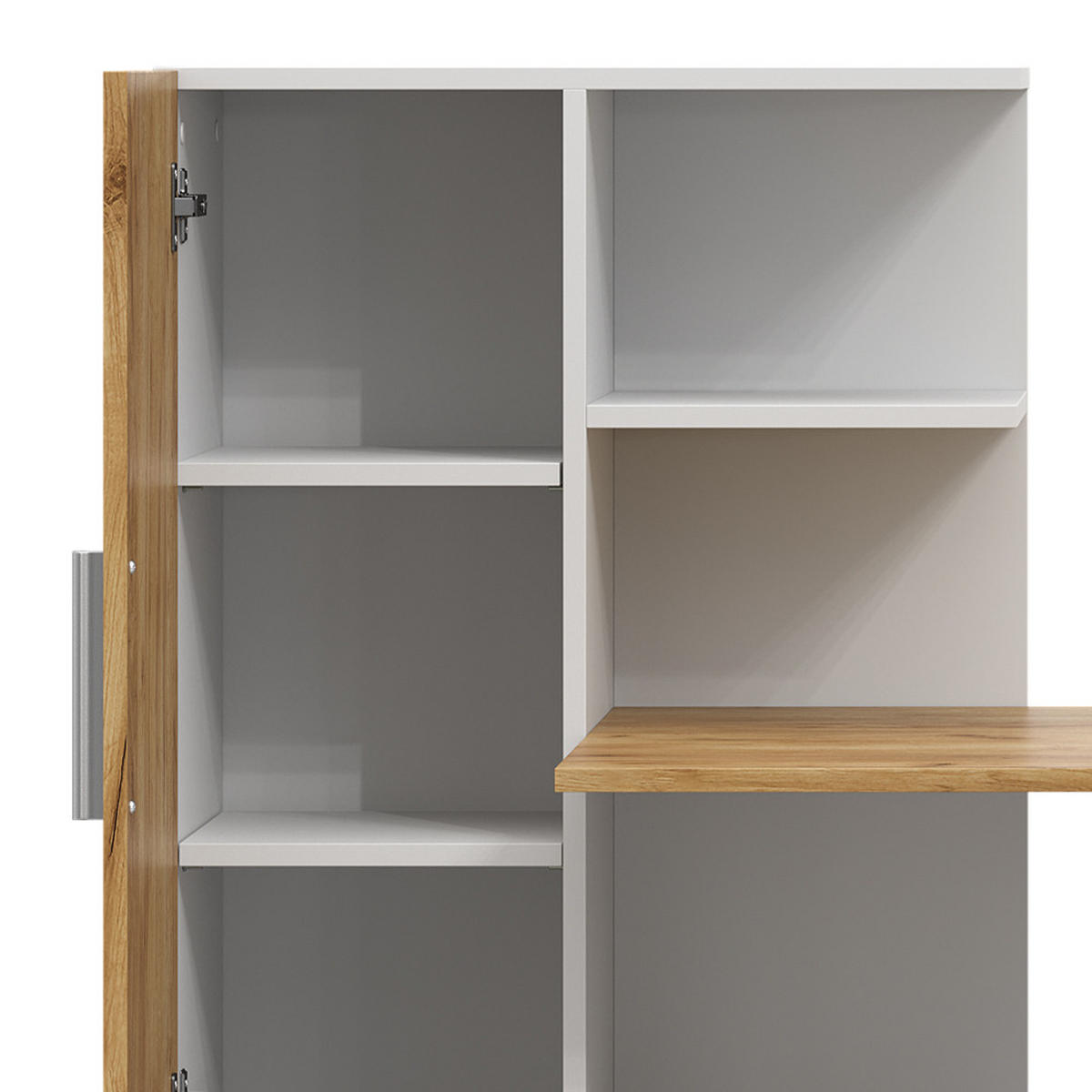 SCHREIBTISCH Tomy Weiß/Goldkraft Eiche 150 x 59 cm - Eiche Wotan/Weiß, Holzwerkstoff (59/150/120cm) - Vicco