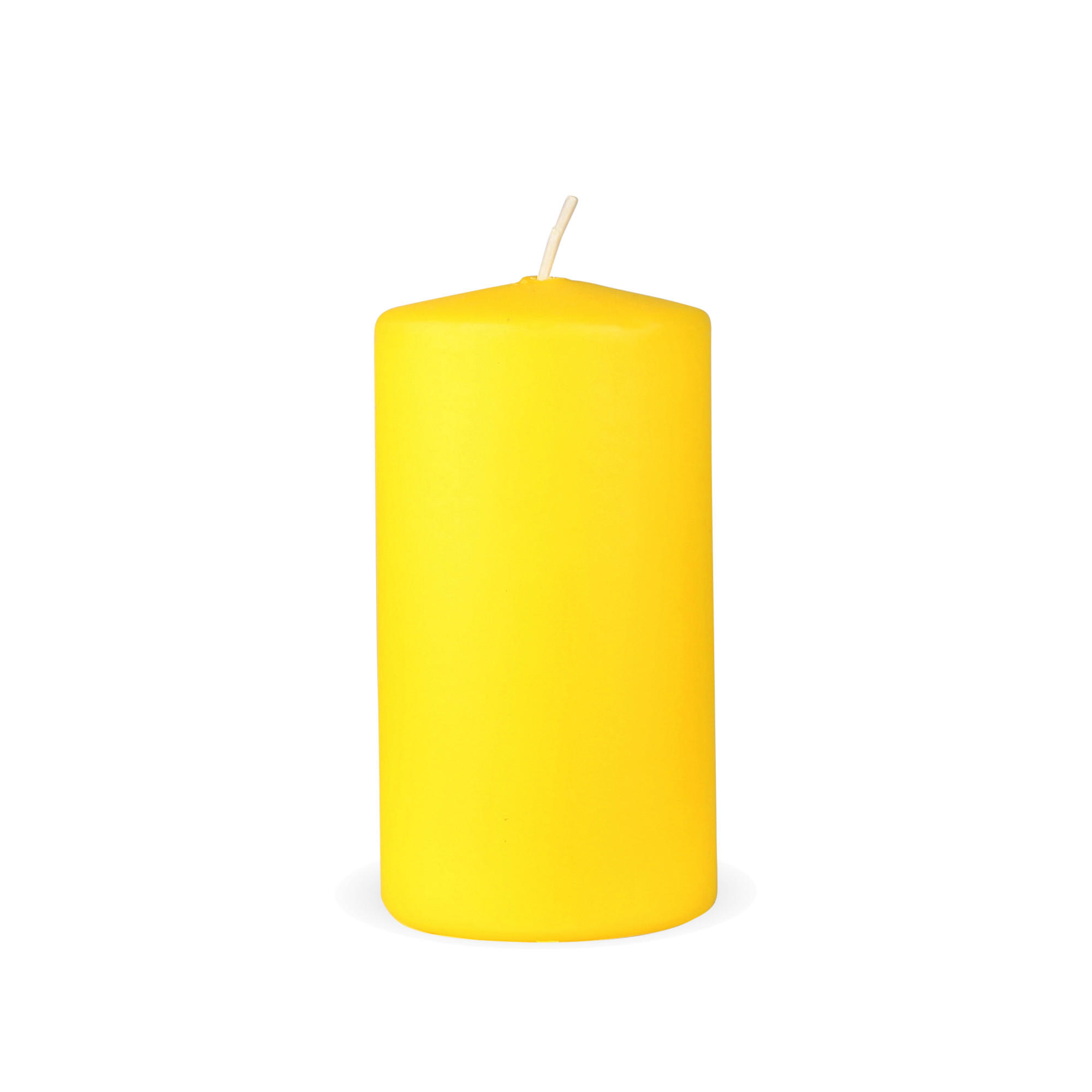 STUMPENKERZEN "Gelb", Größe Ø7cm x Höhe: 12 cm - Hellgelb, Naturmaterialien (7/12cm) - HS Candle