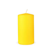 STUMPENKERZEN "Gelb", Größe Ø7cm x Höhe: 12 cm - Hellgelb, Naturmaterialien (7/12cm) - HS Candle